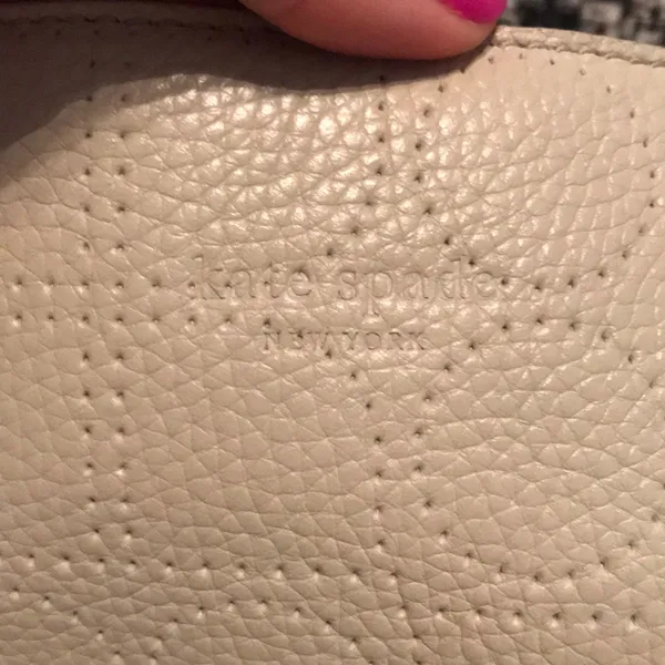 Kate Spade cream pin hole medium tote, 3 pocket‎ - Image 2
