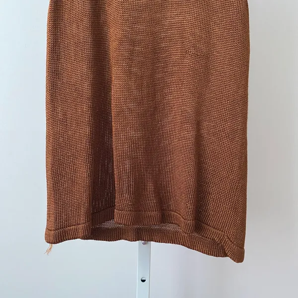 Zara Boho Relaxed Earth Colors Lagenlook Sleeveless Knit Top Small Brown - Image 3