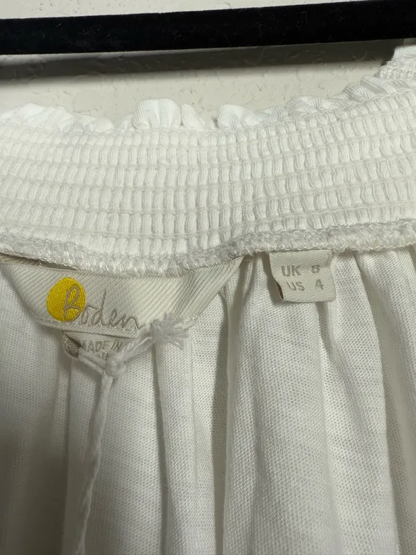 NWT Boden Square Neck Top Size US 4 White - Image 5