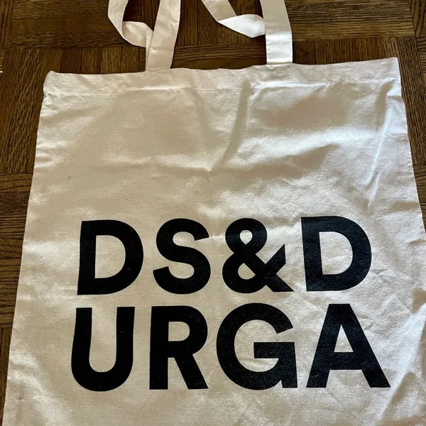 DS&D White Canvas Tote Bag Black - Image 3