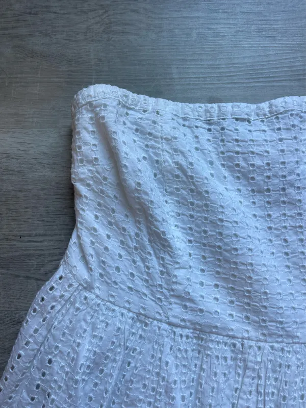 (NWT) Old Navy Strapless Eyelet Cotton White Dress Size 18P - Image 3