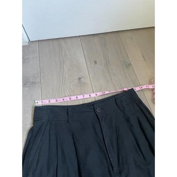Madewell Pleated Wide Leg Pants Womens 6 Navy blue Linen Blend Artsy Boho - Image 6
