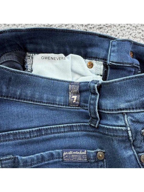 7 For All Mankind Gwenivere Skinny Jeans Womens 24 Blue Stretch Denim Low Rise - Image 5
