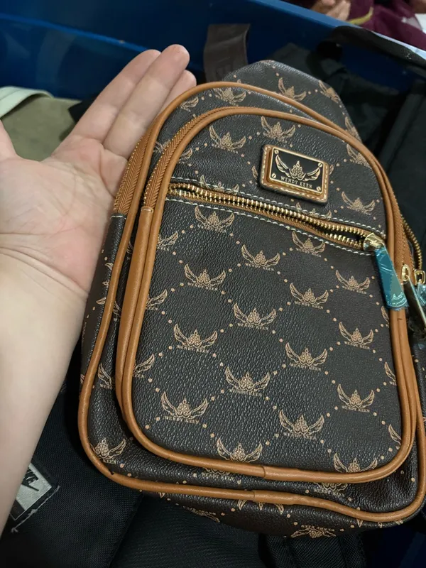 Brown Logo Mini Backpack for Women - Image 7