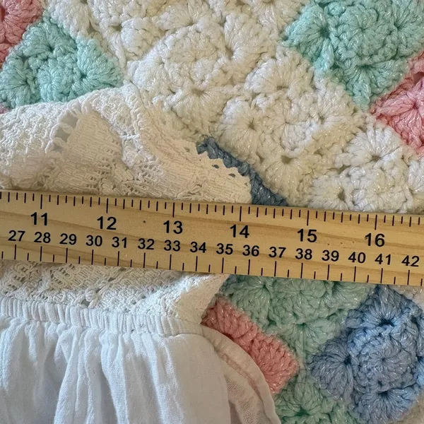 aeropostale white crochet eyelet lace babydoll cami top size s tiered ruffle hem - Image 6