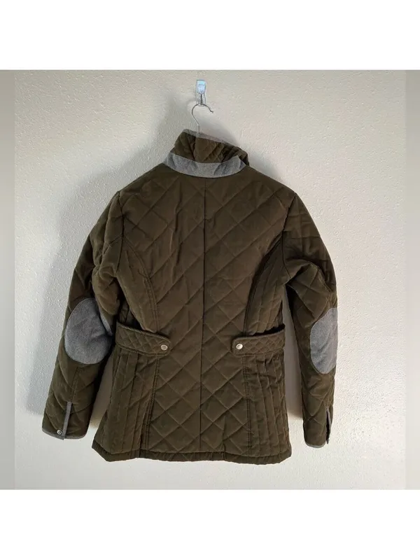 Nautica Olive Green Zip Up Jacket Polyester Lining With Buttons Size Small - Image 4