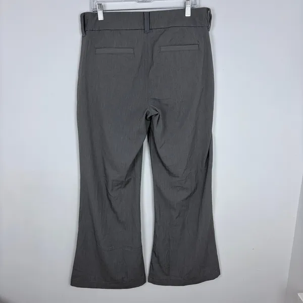American Eagle Baggy Flare Trouser Grey Flat Front Office Business Casual 10 - Image 6
