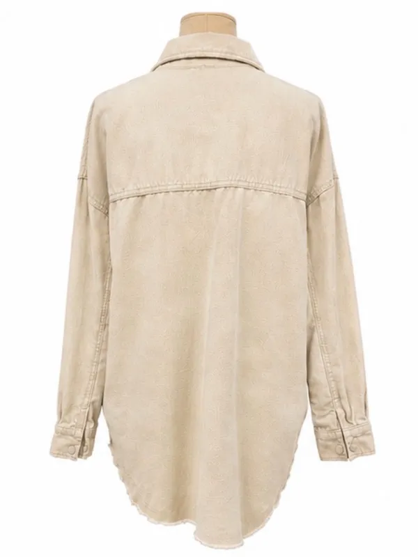 OFFLINE by Aerie Corduroy Half-Zip Oversized Shacket Medium - Image 3