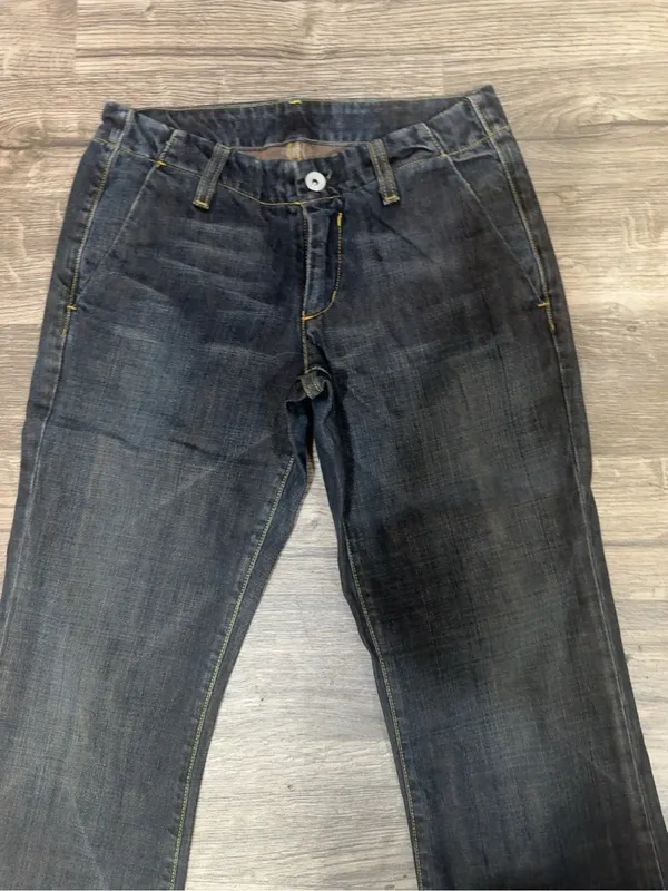 Paper Denim & Cloth Transit Wide Leg Flare Jeans Size 25 Dark Wash Ruffle Pocke - Image 5