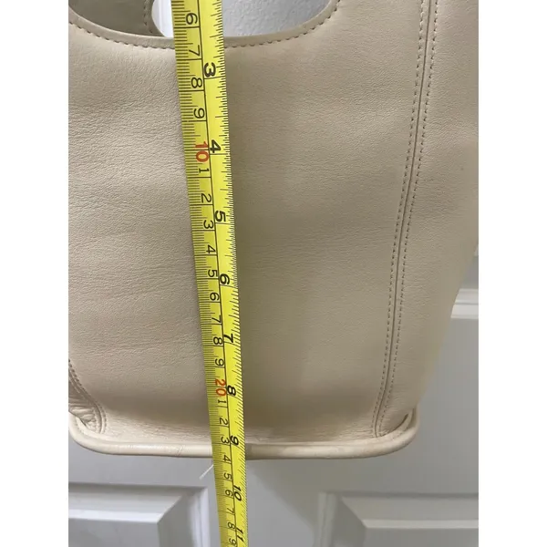 vtg Coach Mini Shopper Bucket Tote Bag 9993 ivory leather top handle crossbody - Image 14