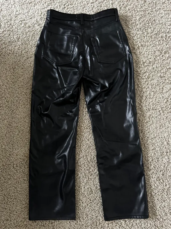 Abercrombie Mixed Fabric Ultra High Rise Ankle Straight Jean - Image 4