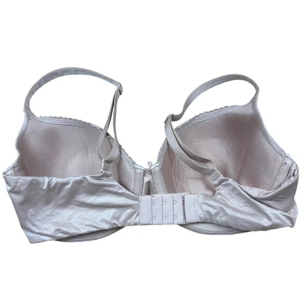 Victoria's Secret Lined Demi‎ Underwire Bra Nude Beige Satin Basic Size 34DD - Image 3