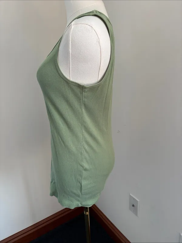 Motherhood Maternity Olive Green Ribbed Scoop Tank - Image 3