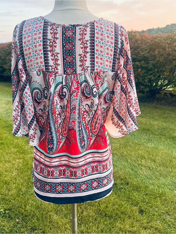 Fig & Flower Anthropologie Boho Peasant Blouse - Image 9