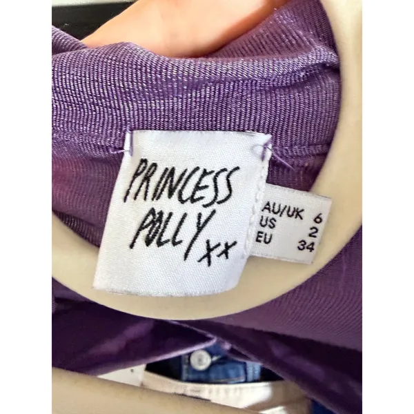 Princess Polly‎ Purple Long Sleeve Ruched Ring Detail Mini Dress Size 2 - Image 4