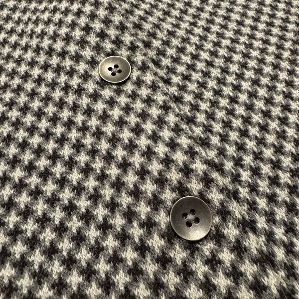 Houndstooth Sweater Vest Shawl Collar Gray L Button Up Preppy Academia Chaps - Image 4