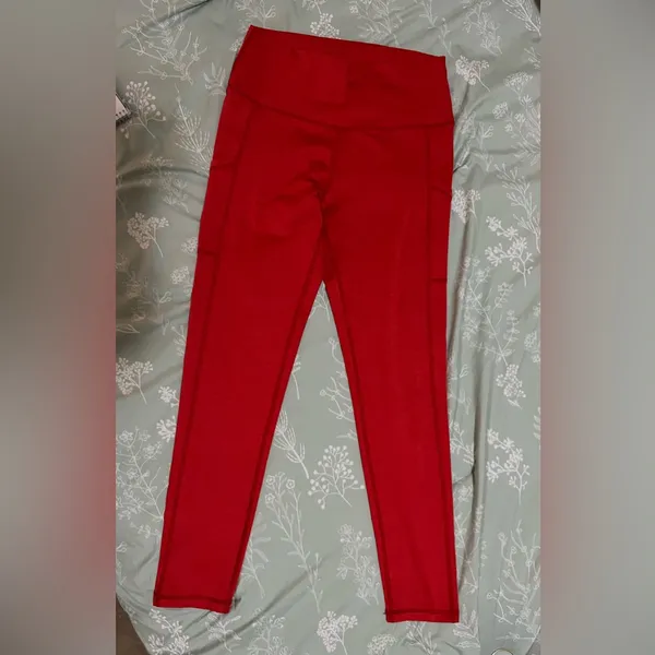 Aerie Vibrant Red Leggings Sz L - Image 2