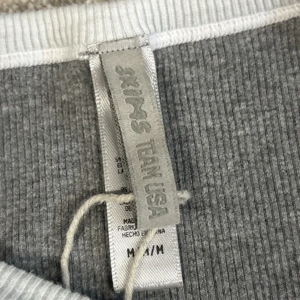 Skims Tee Shirt Womens Medium Olympic Oversized Team USA Gray Ribbed Lounge - Image 3
