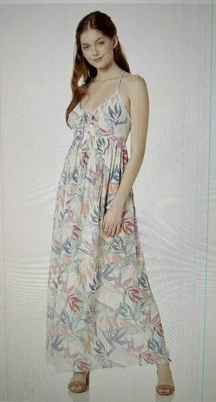 Rip Curl Sea Breeze Maxi Dress Beach Tropical Floral White Size XL - Image 2