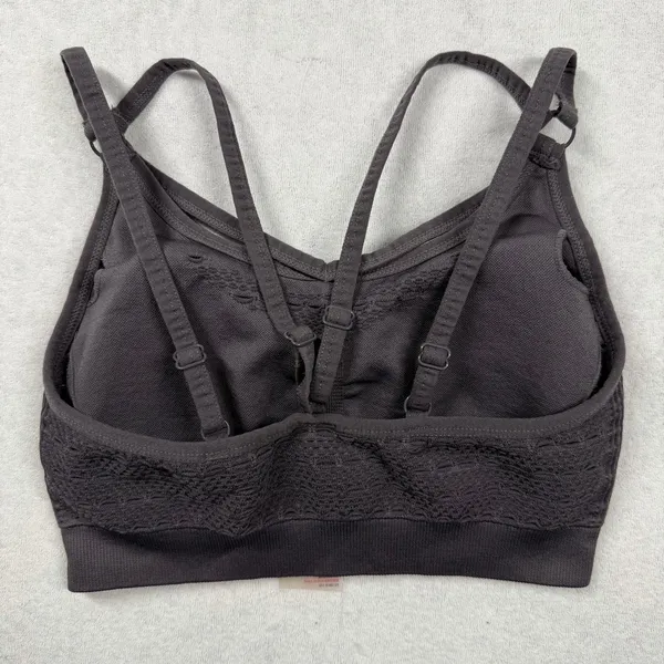 Gymshark Flex Strappy Sports Bra Small Gray/Purple Seamless Adjustable Strap - Image 3