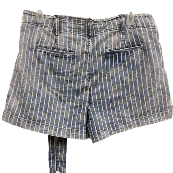 American Eagle Outfitters High Rise Tie Belted Striped Jean Shorts Plus Size 14 - Image 8