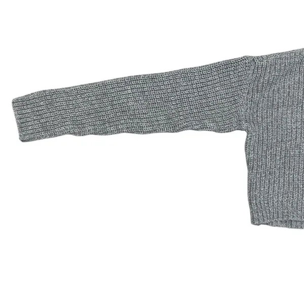 Aeropostale Womens XS Hooded Cropped Sweater Gray Knit V Neck Relaxed Cozy - Image 2