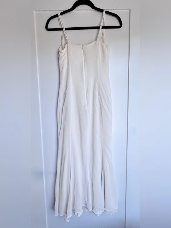Reformation Portofino Ivory Off-Shoulder Slip Midi Dress Size 4 - Image 6