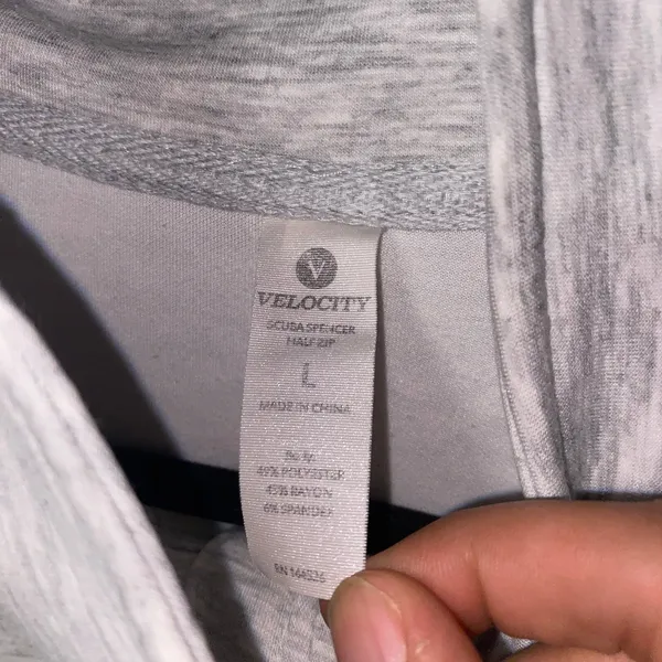 Velocity Heathered Gray Scuba Spencer 1/2 Half Zip Sweatshirt Women's Size Large - Image 4