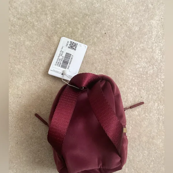 Lululemon Athletica Red and Gold Mini Bag Backpack Charm Nano Velour - Image 2
