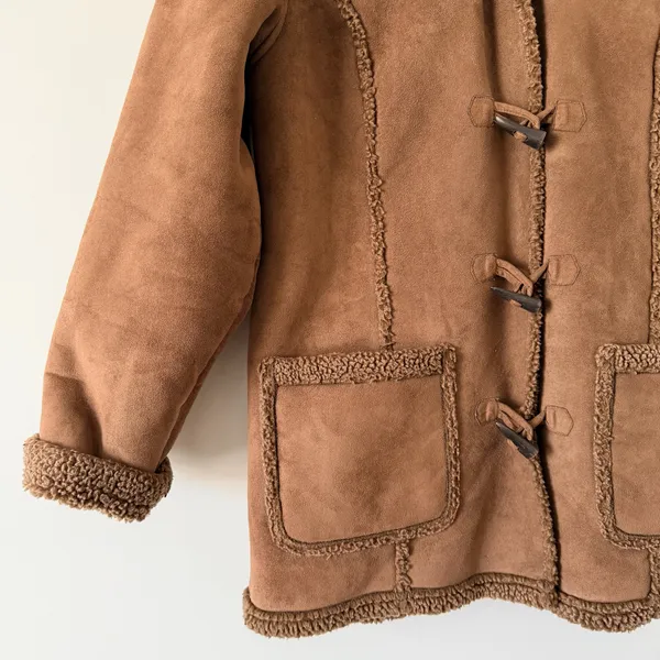 L.L. Bean Brown Sherpa Lined Toggle Coat - Image 5