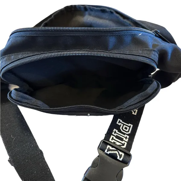 PINK Victoria's Secret Black Belt Bag with Silver Accents - Image 4