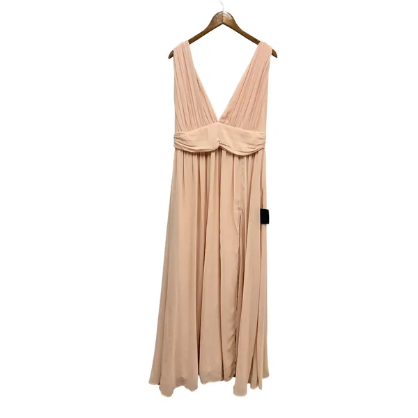 Lulus Heavenly Hues Blush Pink Chiffon Pleated Maxi Dress size Medium NWT - Image 3