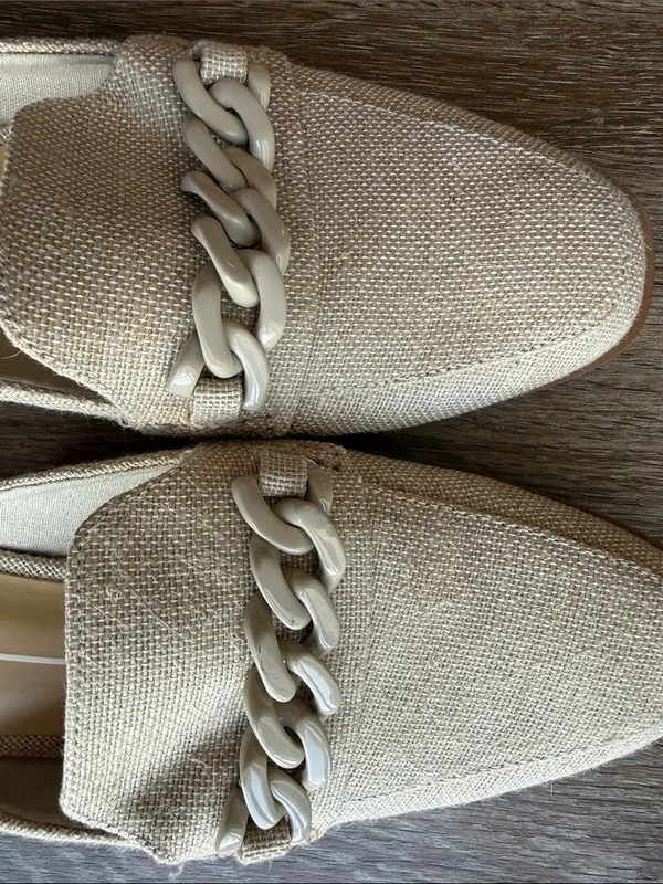 Dolce Vita Beige Chain-Trim Mules - Image 5