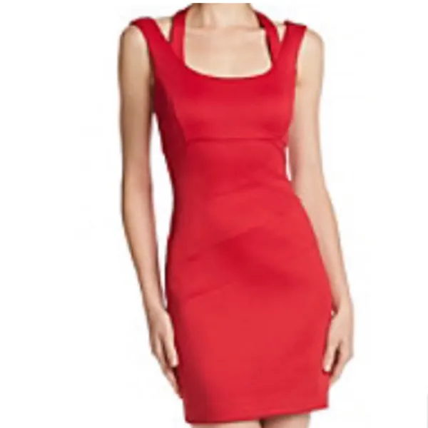 Guess Red Scuba Bodycon Mini Dress - Image 2