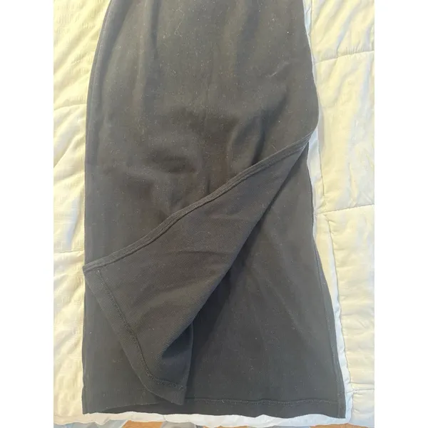 French Connection Black Maxi Dress Side Cutout Sleeveless Ribbed XS - Image 5