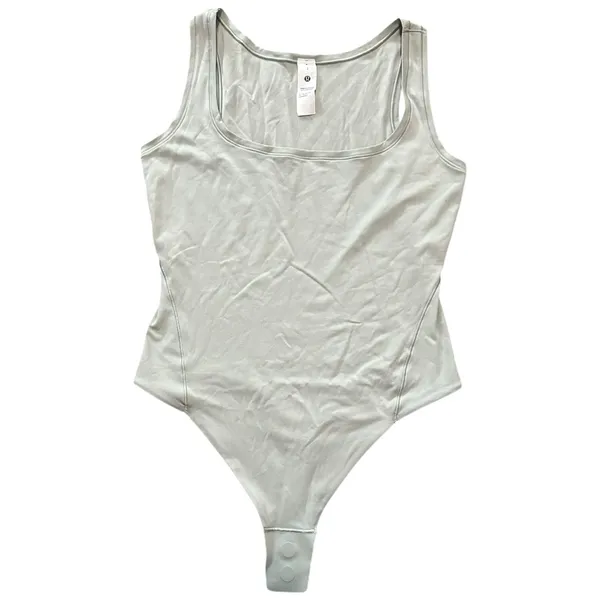 Lululemon S Jade Gray Wundermost Ultra Soft Nulu Square Neck Sleeveless Bodysuit - Image 4