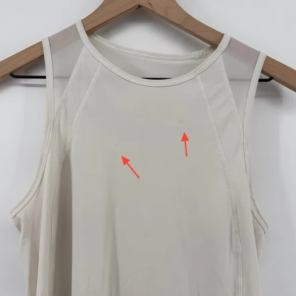 Lululemon Sculpt Tank Top White Women 4 Mesh Lightweight‎ Athleisure W1H81S READ - Image 2