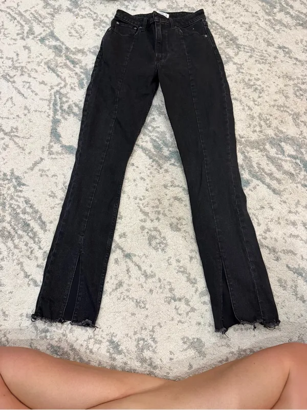 Abercrombie Curve Love The Skinny High Rise Split Hem Jeans 27/4R - Image 3