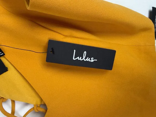NWT Lulus Mustard Yellow Lace Up Back Crop Top Size XL NEW - Image 5