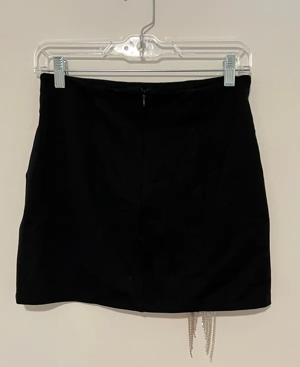 Black Skirt Rhinestone Fringe - Image 5
