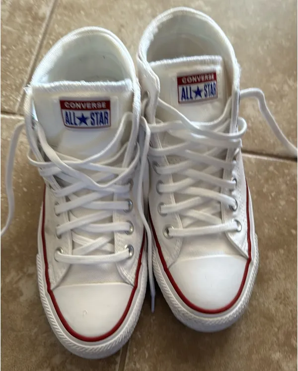 White High-Top Converse Sneakers All Star - Image 3