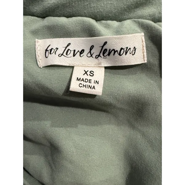 For Love‎ & Lemons Sage Green Cropped Puffer Vest XS Funnel Neck Quilted Padded - Image 6