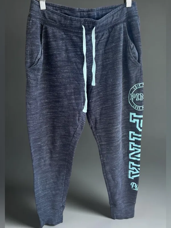 Victoria's Secret PINK black multi-logo skinny jogger sweatpants. - Image 4