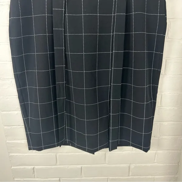 Liz Claiborne Career Black Windowpane Tie Waist Skirt Size 14 - Image 5