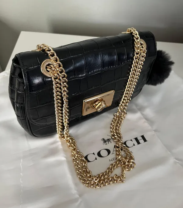 Embossed Crocodile Cassidy Chain Crossbody/Shoulder Bag - Image 2