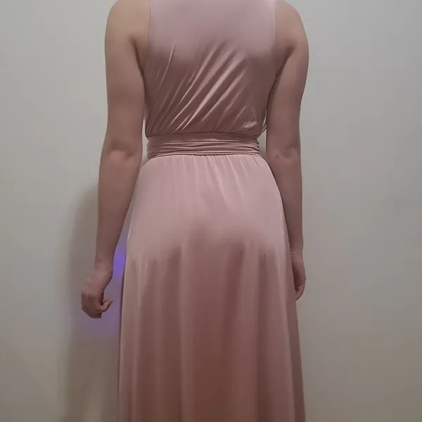 Long Sleeveless Flowy Bridesmaid Cocktail Evening Purple Size M - Image 12
