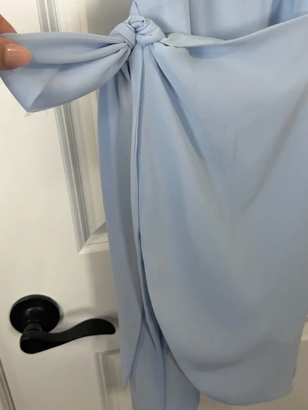 superdown Morgan Layered Tie Mini Dress in Baby Blue - Image 4