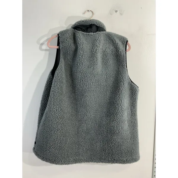 Womans Sierra Designs Vest XL Gray Sherpa Full Zip Pockets - Image 2