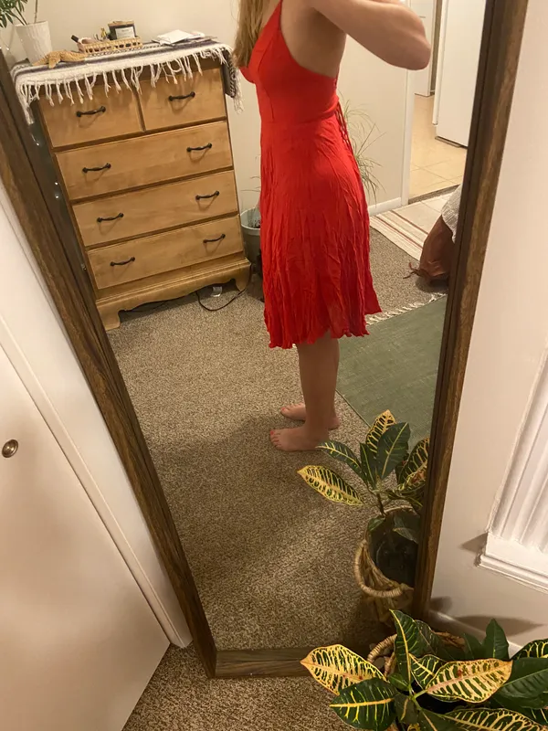 Lulus Troulos Red Lace Up MIDI Dress - Image 7