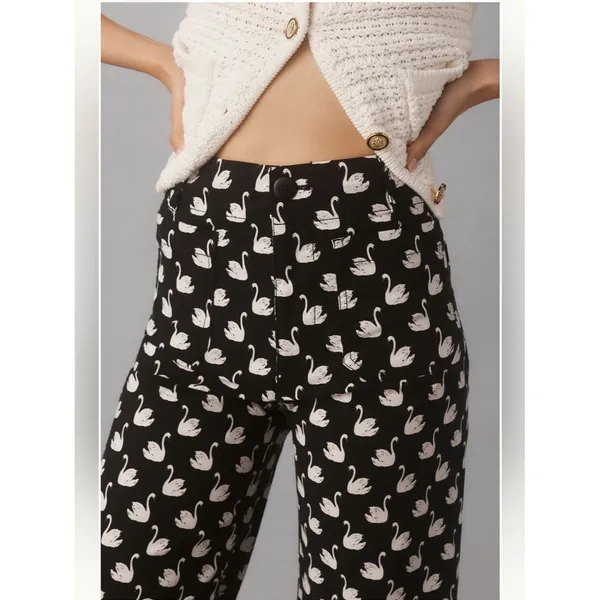 Anthropologie Maeve Colette High Rise Wide Leg Crop Pants in Magic Fabric - Image 4